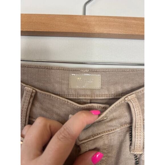 NWT Mother The Tomcat High Waist Stretch Ankle Straight Leg Jeans Tan Size:28 - Picture 4 of 9